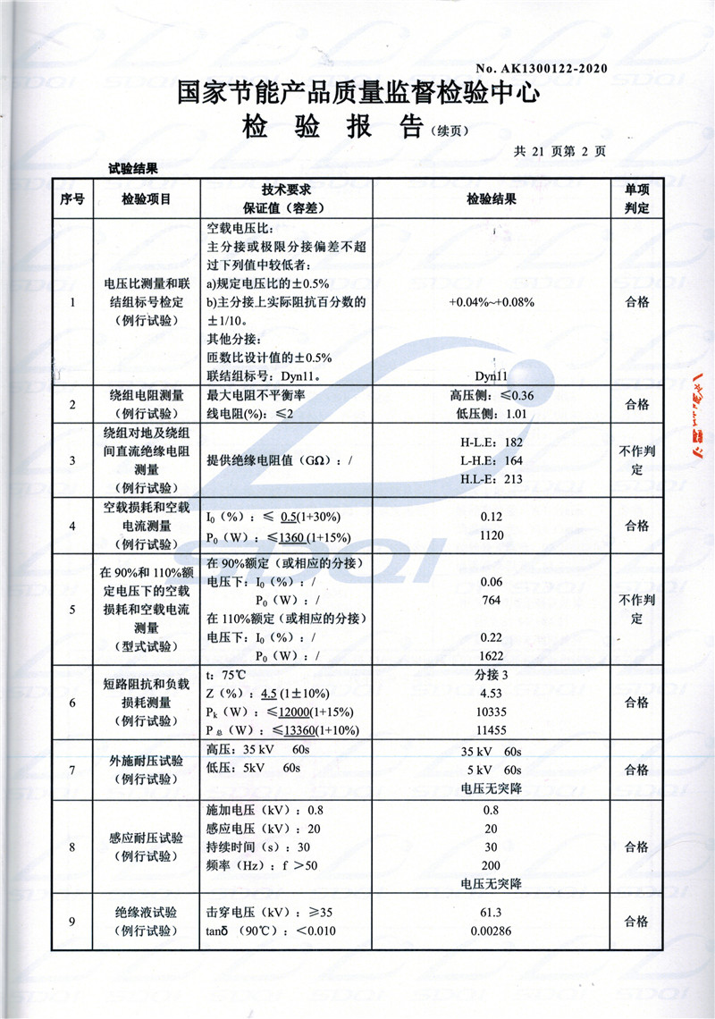 高低压试验报告-S11-1250无为无为无为油浸式变压器-2.jpg
